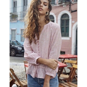 Women's Rails Marit Scarlet Stripe Blouse M Red White